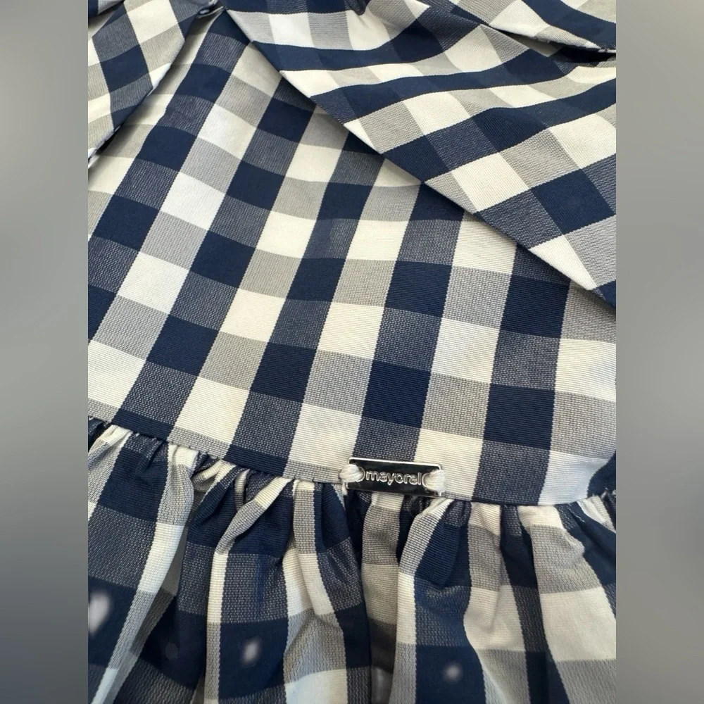 Mayoral Navy Gingham Dress Girls 2T